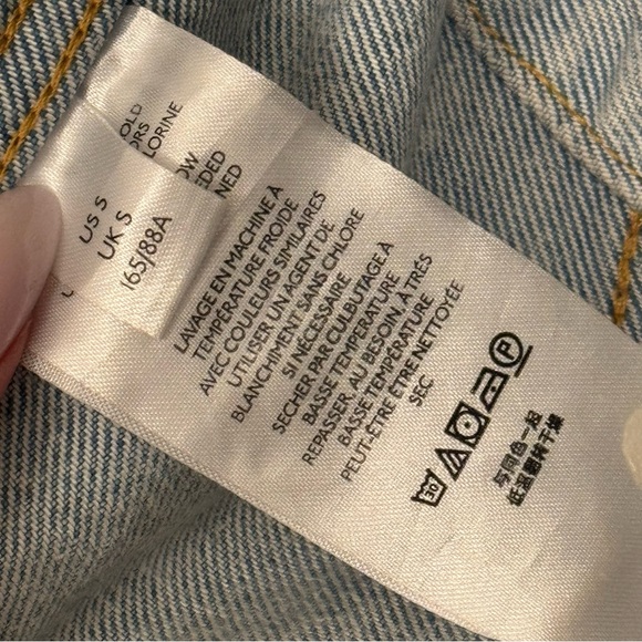 Free People 🤍 Brando Denim Jacket Malta Wash Blue Size S 🩵 - Picture 10 of 12